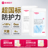 维德（WELLDAY）一次性医用外科口罩200只成人防尘防晒夏季薄款透气过敏白色+蓝色