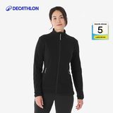 迪卡侬（DECATHLON）保暖户外抓绒衣外套男女运动宽松秋摇粒绒外套冲锋衣内胆 女款-全拉链- 黑色 2XL