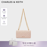 CHARLES&KEITH质感菱格链条小方钱包女包包女包生日七夕礼物送女友CK6-10680924 Light Pink浅粉色 XS