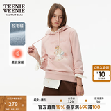 Teenie Weenie小熊女装卫衣冬季学院连帽简约休闲萌趣加绒保暖上衣 粉色 S (160)