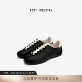 FOOT INDUSTRY 足下工业「品牌经典」芭蕾德训鞋真皮舒适百搭运动休闲透气女鞋 黑色/古白 「品牌经典」 39