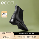爱步（ECCO）靴子女 时尚潮流百搭冬季切尔西女靴牛皮粗跟短靴女 型塑266503 黑色26650301001 （批次随机发货） 37