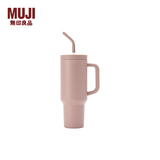 MUJI 不锈钢 大容量吸管杯 保温水杯杯子冰霸杯 粉色