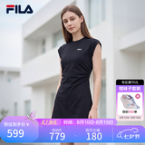 斐乐 斐乐官方女装针织连衣裙2025夏季新款时尚休闲无袖收腰裙子 正黑色-BK 2XL 180/96A/XXL