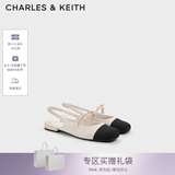 CHARLES&KEITH珠链绊带饰低跟凉鞋玛丽珍鞋女鞋子女七夕礼物送女友CK1-70900382 CK1-70900382-2粉白色 37