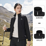 骆驼（CAMEL）户外抓绒衣女双面摇粒绒冲锋衣内胆抗静电薄款立领防风外套男  L