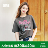 森马短袖t恤女萌宠印花上衣吸湿速干套头衫109325100005