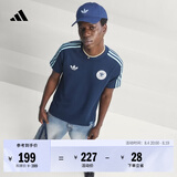 adidas德国队复古足球修身休闲文化短袖T恤男新款阿迪达斯三叶草   学院藏青蓝   M