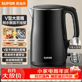 苏泊尔（SUPOR）电水壶烧水壶 304不锈钢电热水壶1.5L小容量 双层防烫全钢无缝开水壶 SW-15T83A