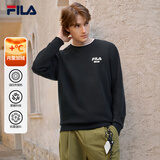 斐乐（FILA）男子套头运动卫衣秋季时尚休闲简约圆领套头衫保暖长袖上衣男装 【加绒版】正黑色-BK M