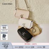 Calvin Klein【七夕礼物】休闲风单肩链条包包字母旋扣翻盖CK女包斜挎马鞍包