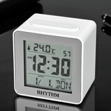 丽声（RHYTHM） 日本丽声钟表学生儿童卧室床头钟夜灯多功能液晶电子钟闹钟 白色LCT076NR03