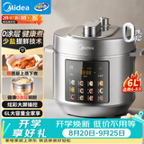 美的（Midea）0涂层精钢厚釜电压力锅6L 提鲜蒸多功能一体高压电饭锅家用6-8人智能预约开盖火锅电饭煲MY-E6010G