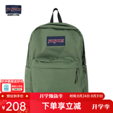 JANSPORT杰斯伯书包轻便双肩包男女旅行包简约背包电脑包学生校园 4QUTKM1军绿色-带侧边袋