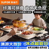 苏泊尔（SUPOR）折叠暖菜板 饭菜保温板加热桌垫菜板 烘干发酵调温定时保温板BF6040P822D（方形）