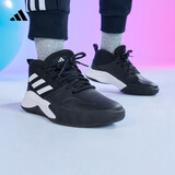 adidas男女儿童OWNTHEGAME团队款中帮实战篮球鞋阿迪达斯 黑色/白色   40