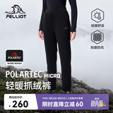 伯希和（Pelliot）[P系列]Polartec抓绒裤男女春秋摇粒绒登山裤长裤124311232黑XL