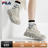 斐乐（FILA） 可颂鞋官方面包鞋运动鞋女休闲鞋老爹鞋秋季厚底增高鞋 豆腐白/燕麦色-TO 37.5