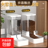 宠物自动喂食器兔兔猫咪饮水机兔猫碗狗狗喂水投食器猫狗碗大容量 饮水器3.8L+喂食器2.1KG 套装