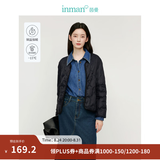 茵曼（INMAN）轻薄简约无领短款羽绒马甲女士2026新款可内搭可外穿薄款外套 黑色 L
