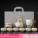 初伍汝窑观山功夫茶具套装提梁茶壶泡茶器礼盒节日送礼乔迁礼物伴手礼