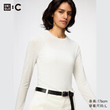 优衣库HEATTECH EXTRA WARM混纺圆领T恤/长袖女装9%羊绒478955 485827/30浅米色 M