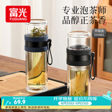 富光双层玻璃杯 泡茶杯茶水分离杯子 高硼硅玻璃水杯便携男女士290ML