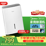 美的（Midea）18升小杏芙除湿机 40㎡家用抽湿机干衣机 轻音万向轮 卧室卫生间抽湿器 京东自营CF18BD/N7-DF3