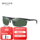 暴龙（BOLON）眼镜男款 高清偏光开车太阳镜 铝镁合金半框复古驾驶墨镜BL2282 A09镜框砂黑/镜片墨绿【经典款】