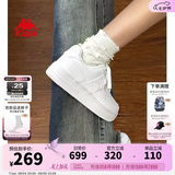 卡帕（Kappa）女鞋七夕礼物厚底板鞋女2026新款软底休闲鞋子女百搭运动小白鞋女 鹭羽白 39 (245mm)