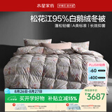 水星家纺羽绒被95%白鹅绒被子冬季加厚冬被芯双人羽绒被220cm×240cm1200g