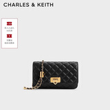 CHARLES&KEITH经典菱格链条小方包单肩斜挎包包女包生日礼物送女友CK2-70160131