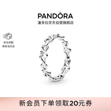 潘多拉（PANDORA）心意交织戒指时刻绳结现代符号925银送女友生日礼物