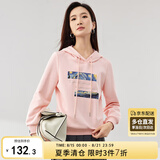 尚都比拉慵懒风宽松显瘦连帽卫衣女春秋季星空字母刺绣印花时尚宽松上衣