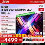 Vidda 发现X Mini 75英寸海信电视 墨晶屏300Hz超高刷 前置回音壁 超薄平板电视机国家补贴75VX3S 75英寸 【咨询客服领底价＋超薄挂架+小家电】