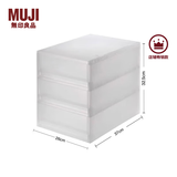 MUJI聚丙烯储物箱抽屉式  收纳箱 收纳盒 可组合 浅型 3层/透明 26*37*32.5cm