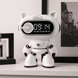 贝汉美（BHM）创意时钟摆件客厅玄关电视柜酒柜装饰品儿童房床头柜闹钟蓝牙音响 机器猫时钟