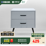 雅兰床头柜卧室储物柜置物简约床边柜收纳柜 （需自行安装柜脚/把手） 卡尔斯Kars（灰色）