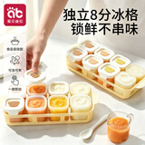 爱贝迪拉（AIBEDILA）婴儿辅食冷冻格宝宝硅胶独立分装盒冰肉泥浓汤保鲜储存可蒸煮模具