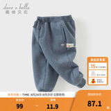 戴维贝拉（DAVE＆BELLA）童装秋冬女童裤子男童加绒裤儿童棉裤冬季运动裤宝宝保暖长裤冬裤 牛仔蓝DB4237140-A 90 cm（建议身高80-90cm）
