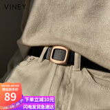 viney牛皮女士皮带时尚高颜值腰带配牛仔裤带轻奢学生装饰裙带生日礼物