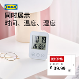宜家（IKEA）SLATTIS斯洛缇电子钟带湿度计温度计白色多功能钟表简约 带湿度计/温度计白色8x12cm