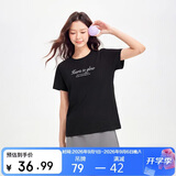 361°t恤衫女夏季新款潮流休闲宽松运动正肩上衣服短袖女装662629106-4