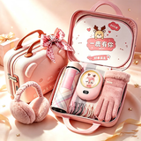 盈盼围巾冬季女围脖手套教师节礼物送女老师生日礼物送女生女友老婆 围巾5件套（手提箱） 28*25*12cm