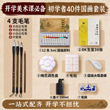 苏拉达中国画颜料套装初学小学生儿童美术课必备水墨画山水工笔画入门12色5ml sd133 开学季文具套装