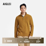 AIGLE艾高抓绒衣经典款POLARTEC户外保暖休闲半拉链上衣男 烟草色 BE483 XL (185/100A)