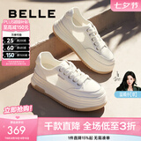 百丽（Belle）透气网面小白鞋女厚底休闲运动板鞋B1175BM3预售 蜂蜜牛乳-网面 38 (240mm)