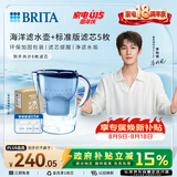 碧然德（BRITA） 过滤净水器 家用滤水壶 净水壶 海洋系列 3.5L蓝色 一壶6芯装 环保加固包装