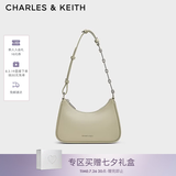 CHARLES&KEITH拉链简约通勤轻便链条腋下包生日七夕礼物送女友CK2-20271604 Pale Olive灰橄榄色（新色） S