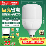 佛山照明大功率LED灯泡30W节能灯具E27螺口6500K白光柱形